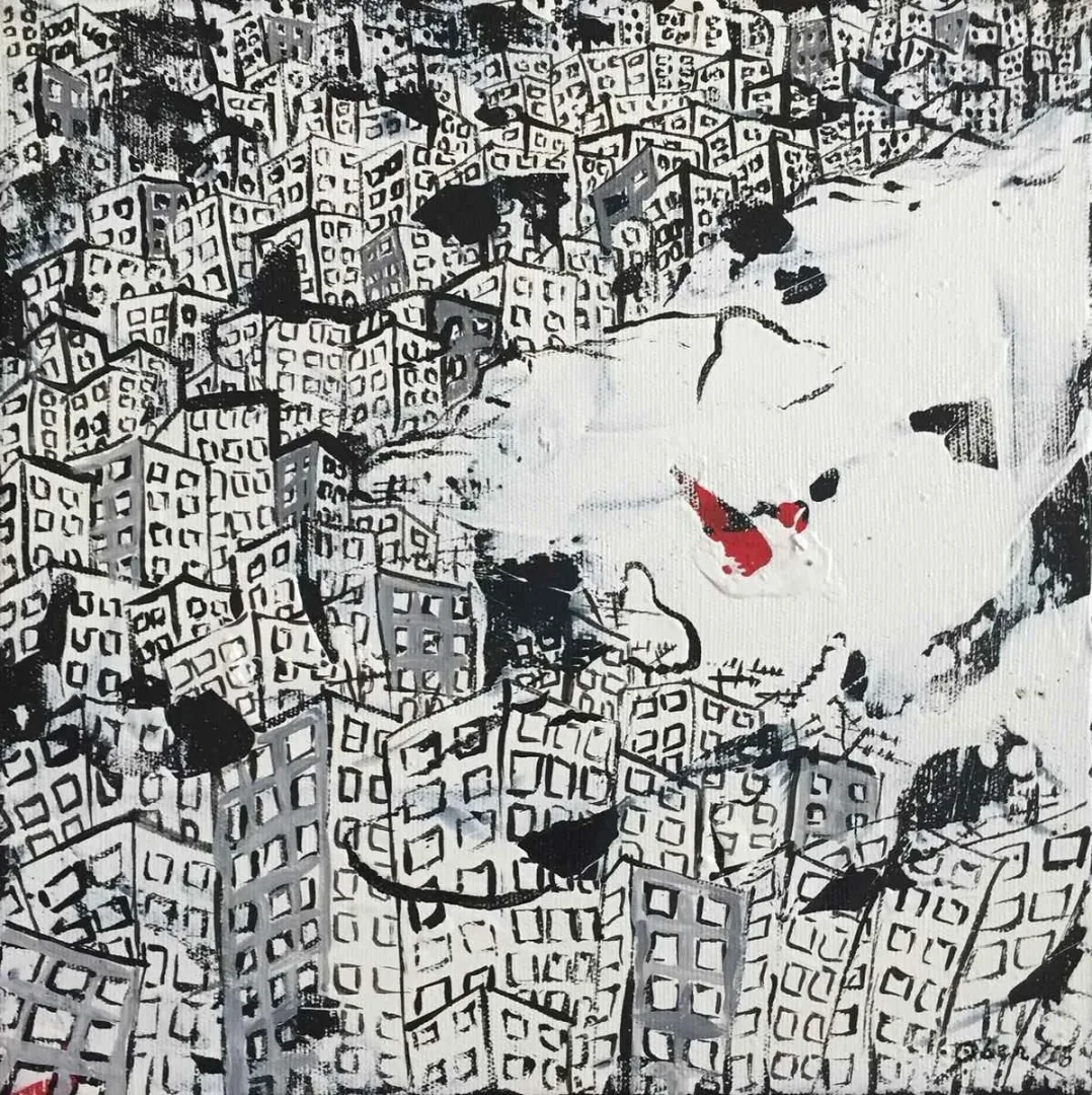 "isimsiz" eseri OBEN YILMAZ tarafından 2016 yılında 25x25 cm ölçülerinde Tuval üzeri yağlı boya tekniği ile yapılmıştır.