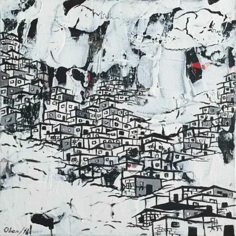 OBEN YILMAZ — “isimsiz”, 2016 "isimsiz" eseri OBEN YILMAZ tarafından 2016 yılında 25x25 cm ölçülerinde Tuval üzeri yağlı boya tekniği ile yapılmıştır.
