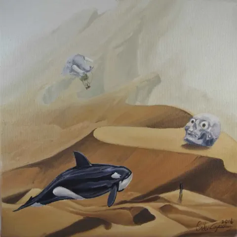 ÖNDER CAYMAZ — “isimsiz”, 2016 "isimsiz" eseri ÖNDER CAYMAZ tarafından 2016 yılında 25x25 cm ölçülerinde Tuval üzeri yağlı boya tekniği ile yapılmıştır.