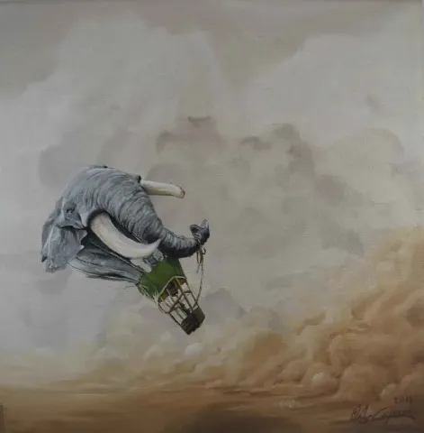 ÖNDER CAYMAZ — “isimsiz”, 2016 "isimsiz" eseri ÖNDER CAYMAZ tarafından 2016 yılında 25x25 cm ölçülerinde Tuval üzeri yağlı boya tekniği ile yapılmıştır.