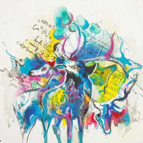 PELİN SÖĞÜT — “isimsiz”, 2016 "isimsiz" eseri PELİN SÖĞÜT tarafından 2016 yılında 25x25 cm ölçülerinde Tuval üzeri akrilik boya tekniği ile yapılmıştır.