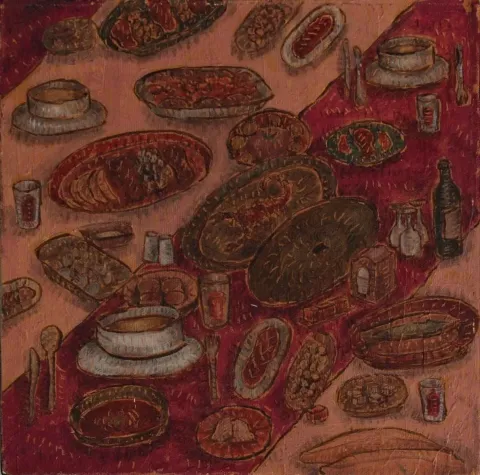 "isimsiz" eseri SEFA ÇATUK tarafından 2016 yılında 25x25 cm ölçülerinde Tuval üzeri yağlı boya tekniği ile yapılmıştır.