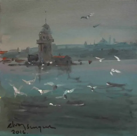ELVAN SUNGUR — “isimsiz”, 2016 "isimsiz" eseri ELVAN SUNGUR tarafından 2016 yılında 25x25 cm ölçülerinde Tuval üzeri yağlı boya tekniği ile yapılmıştır.