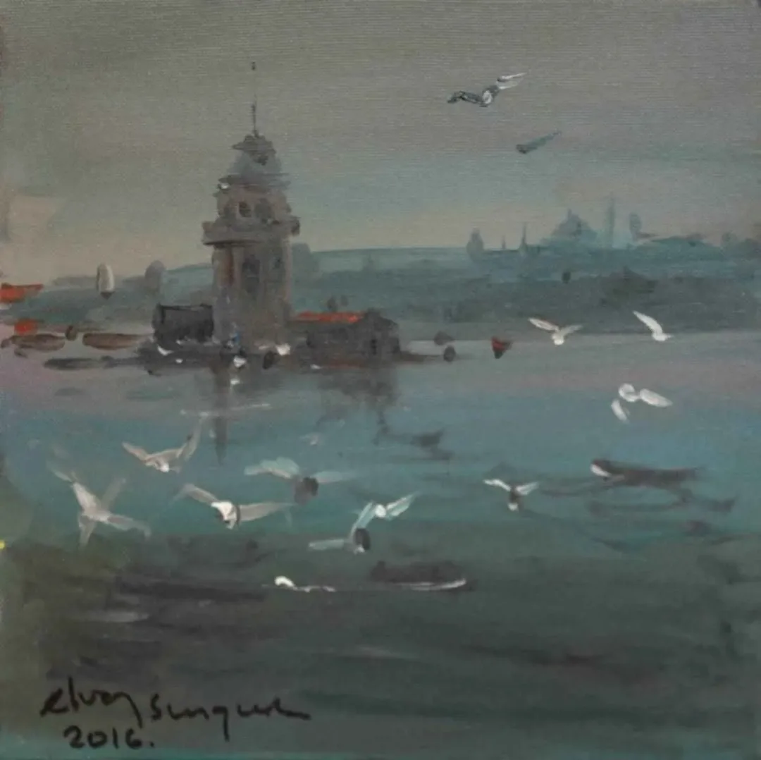 "isimsiz" eseri ELVAN SUNGUR tarafından 2016 yılında 25x25 cm ölçülerinde Tuval üzeri yağlı boya tekniği ile yapılmıştır.