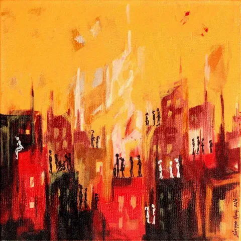SÜREYYA GENÇ — “isimsiz”, 2016 "isimsiz" eseri SÜREYYA GENÇ tarafından 2016 yılında 25x25 cm ölçülerinde Tuval üzeri yağlı boya tekniği ile yapılmıştır.