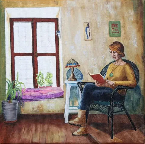 "isimsiz" eseri ZEKİYE ANİŞ tarafından 2016 yılında 25x25 cm ölçülerinde Tuval üzeri yağlı boya tekniği ile yapılmıştır.