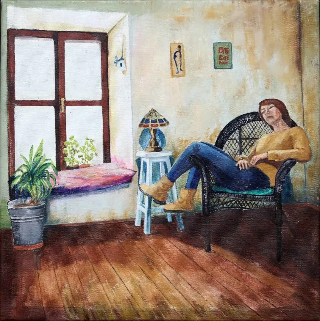 "isimsiz" eseri ZEKİYE ANİŞ tarafından 2016 yılında 25x25 cm ölçülerinde Tuval üzeri yağlı boya tekniği ile yapılmıştır.
