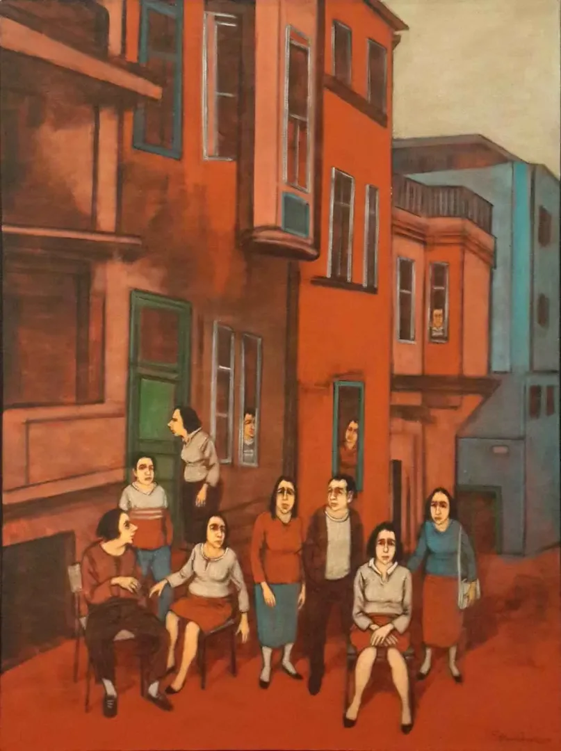 yakınlaştır "İsimsiz" eseri ORHAN UMUT tarafından 2017 yılında 120x90 cm ölçülerinde Tuval üzeri akrilik boya tekniği ile yapılmıştır.