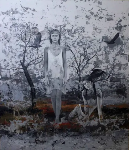 Bu eser ŞAHİN DEMİR tarafından 2017 yılında 140x120 cm ölçülerinde Tuval üzeri akrilik boya tekniği ile yapılmıştır.