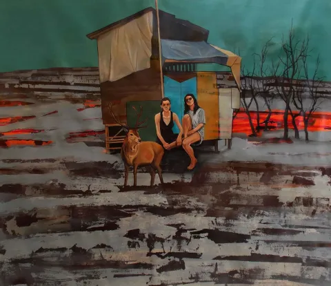 MAHMUT ÖZDEMİR — 2017 Bu eser MAHMUT ÖZDEMİR tarafından 2017 yılında 100x110 cm ölçülerinde Tuval üzeri akrilik boya tekniği ile yapılmıştır.
