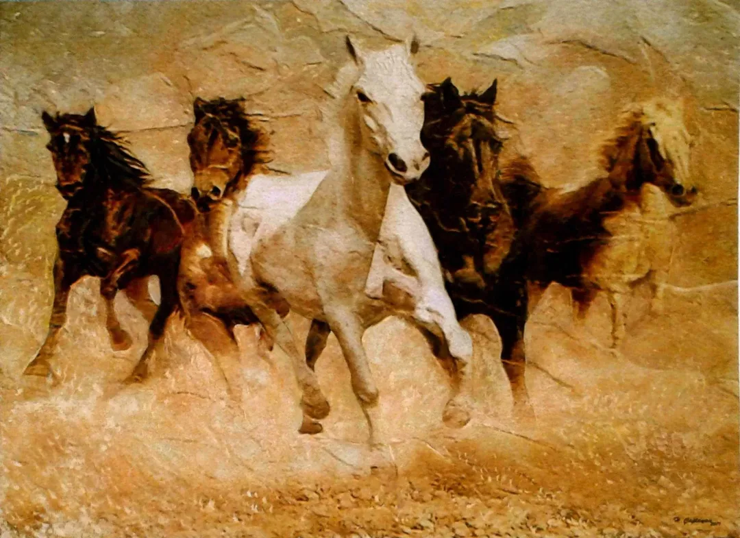 yakınlaştır "Yılkı Atları" eseri HASAN ÇAĞLAYAN tarafından 80x110 cm ölçülerinde Tuval üzeri karışık teknik tekniği ile yapılmıştır.