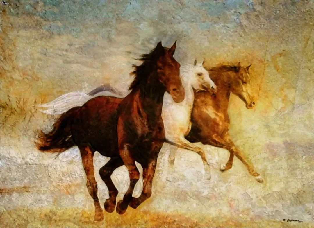 yakınlaştır "Yılkı Atları" eseri HASAN ÇAĞLAYAN tarafından 80x110 cm ölçülerinde Tuval üzeri karışık teknik tekniği ile yapılmıştır.