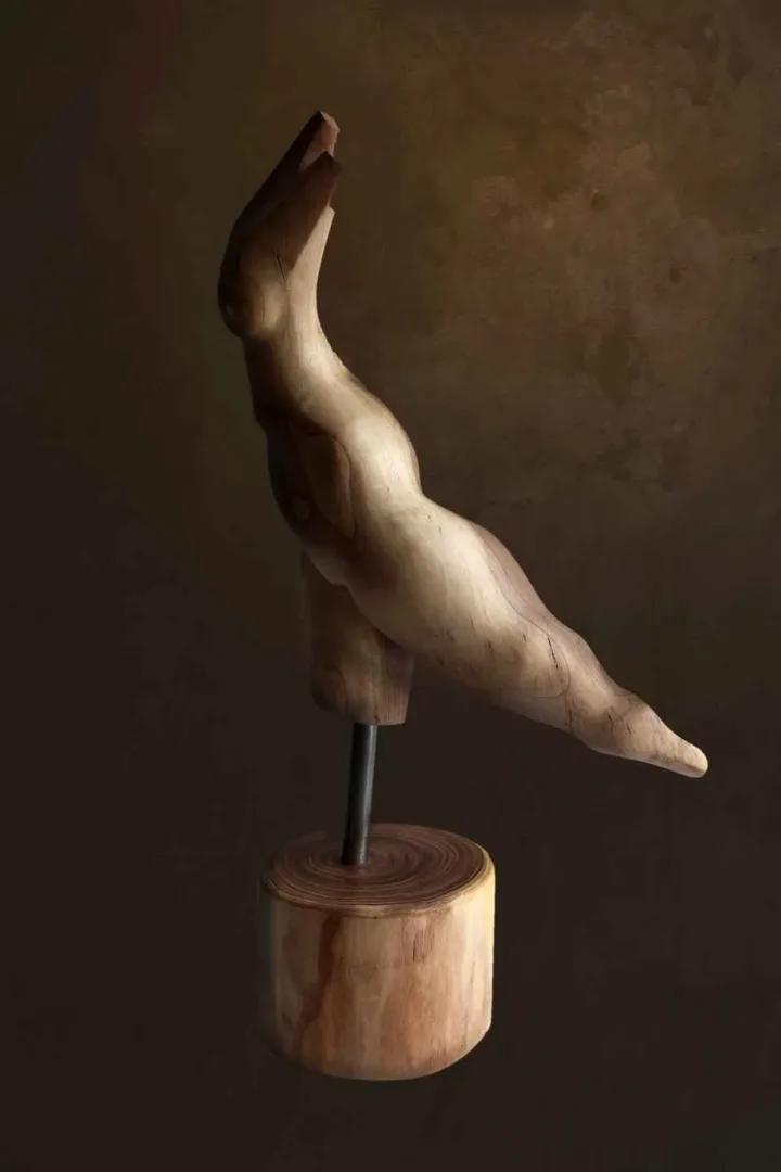 "İsimsiz" eseri AZİMET KARAMAN tarafından 67x14x32 cm ölçülerinde Ahşap Yontma(Ceviz) tekniği ile yapılmıştır.