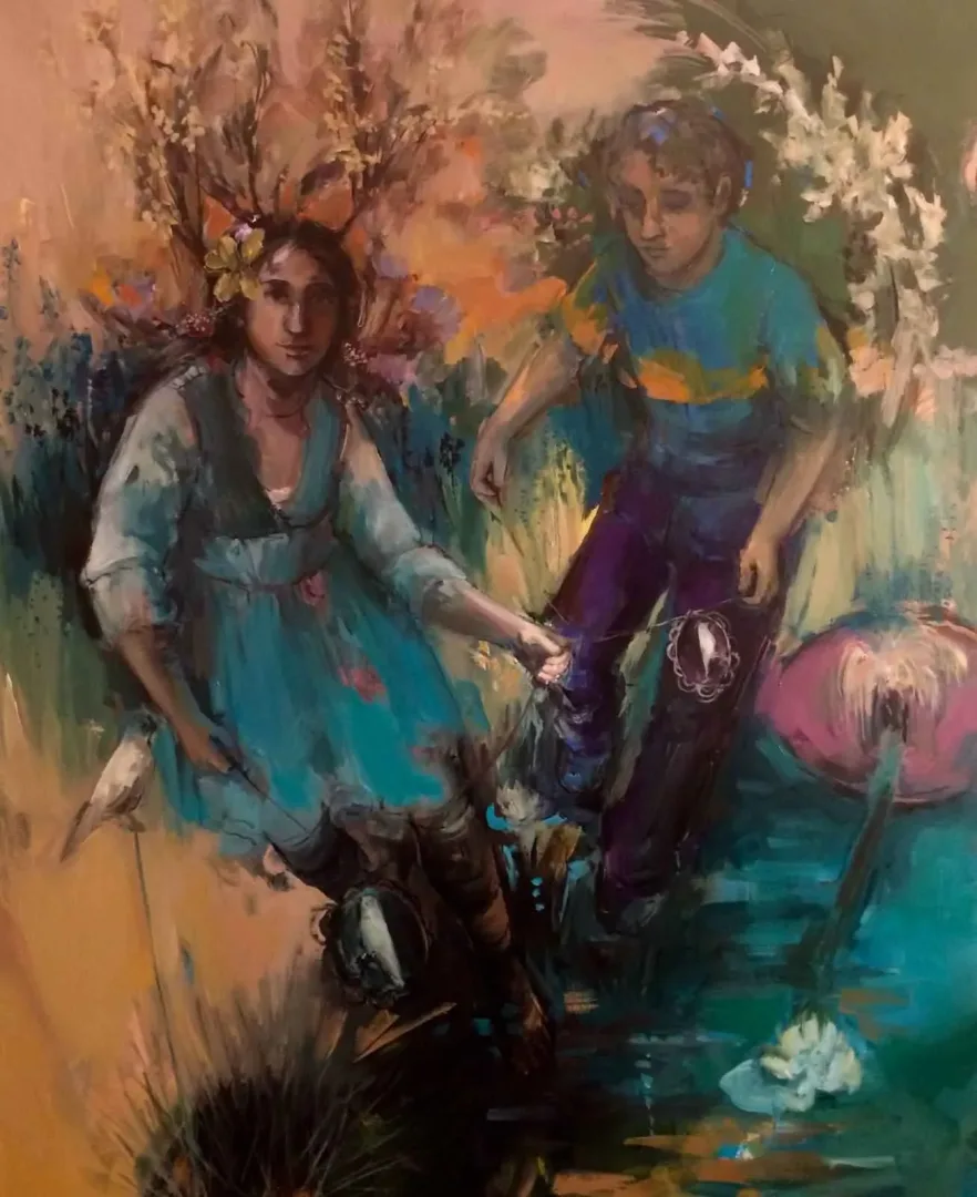 Bu eser PERUZE HAMURCU tarafından 100x80 cm ölçülerinde Tuval üzeri yağlı boya tekniği ile yapılmıştır.