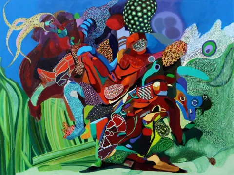 Bu eser LEVENT OYLUÇTARHAN tarafından 2017 yılında 90x120 cm ölçülerinde Tuval üzeri yağlı boya tekniği ile yapılmıştır.
