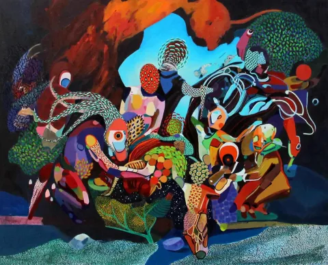 Bu eser LEVENT OYLUÇTARHAN tarafından 2017 yılında 90x100 cm ölçülerinde Tuval üzeri yağlı boya tekniği ile yapılmıştır.