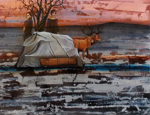 MAHMUT ÖZDEMİR — 2017 Bu eser MAHMUT ÖZDEMİR tarafından 2017 yılında 60x80 cm ölçülerinde Tuval üzeri akrilik boya tekniği ile yapılmıştır.
