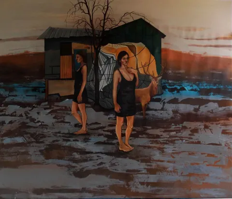 MAHMUT ÖZDEMİR — 2017 Bu eser MAHMUT ÖZDEMİR tarafından 2017 yılında 120x140 cm ölçülerinde Tuval üzeri akrilik boya tekniği ile yapılmıştır.
