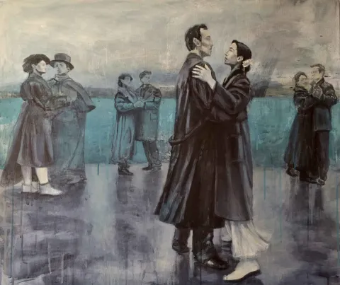 ŞİRİN YILMAZ — “The other sea (for angelopulos)”, 2016 "The other sea (for angelopulos)" eseri ŞİRİN YILMAZ tarafından 2016 yılında 75x90 cm ölçülerinde Tuval üzeri yağlı boya tekniği ile yapılmıştır.