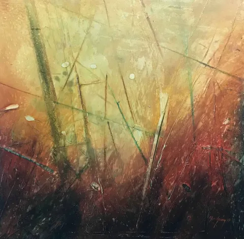 "Katarsis" eseri MUSA GÜNEY tarafından 2017 yılında 70x70 cm ölçülerinde Tuval üzeri yağlı boya tekniği ile yapılmıştır.