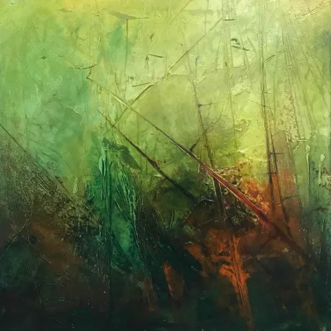 "Katarsis" eseri MUSA GÜNEY tarafından 2017 yılında 70x70 cm ölçülerinde Tuval üzeri yağlı boya tekniği ile yapılmıştır.