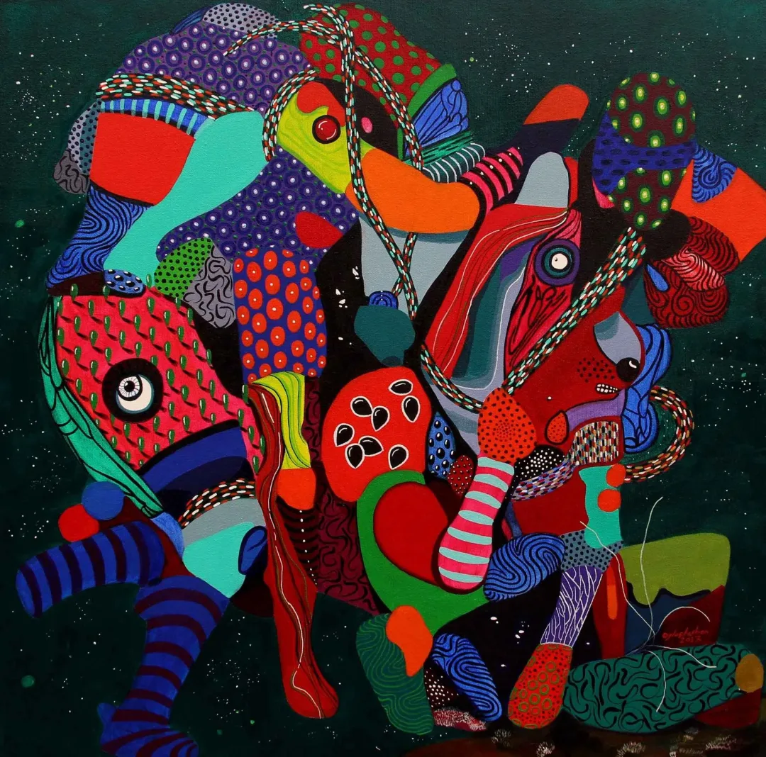 "Alga Marina" eseri LEVENT OYLUÇTARHAN tarafından 2017 yılında 70x70 cm ölçülerinde Tuval üzeri yağlı boya tekniği ile yapılmıştır.