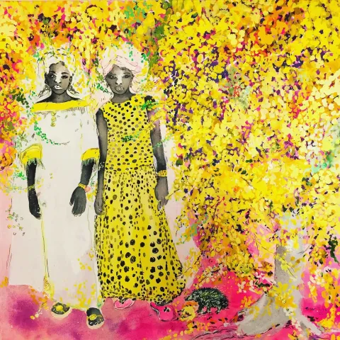 PINAR TINÇ — “Sarı Jakarandalar”, 2017 "Sarı Jakarandalar" eseri PINAR TINÇ tarafından 2017 yılında 70x70 cm ölçülerinde Tuvale çini mürekkebi tekniği ile yapılmıştır.