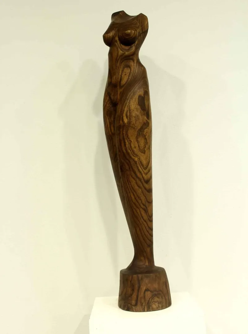 Bu eser AZİMET KARAMAN tarafından 2017 yılında 104x20x14 cm ölçülerinde Ahşap Yontu tekniği ile yapılmıştır.
