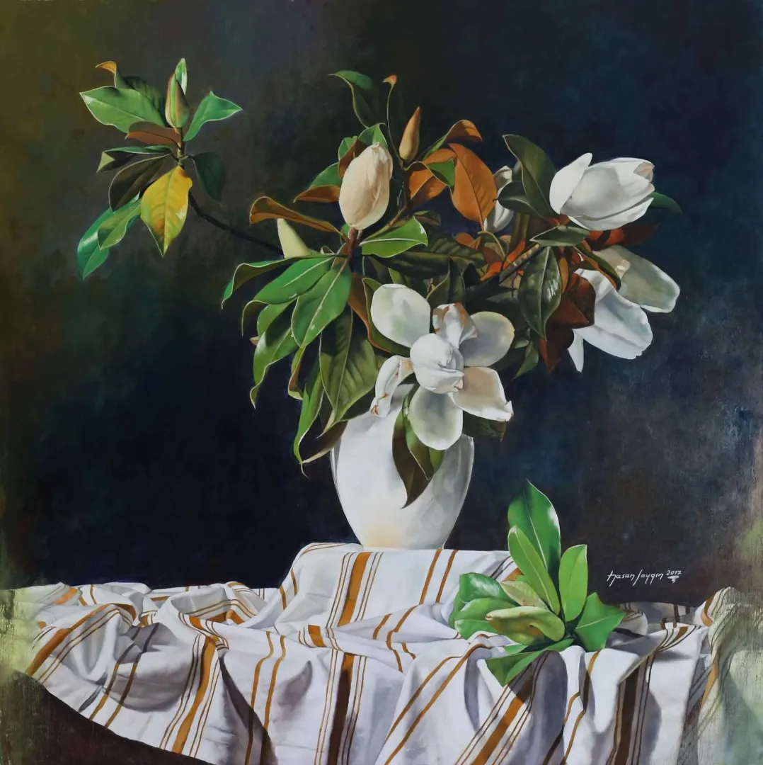 yakınlaştır "Manolya" eseri HASAN SAYGIN tarafından 2017 yılında 70x70 cm ölçülerinde Tuval üzeri yağlı boya tekniği ile yapılmıştır.