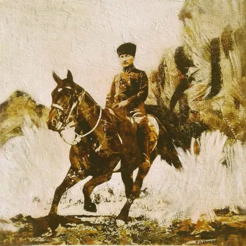 "Kuva-yi Milliye - VII" eseri HASAN ÇAĞLAYAN tarafından 2017 yılında 70x70 cm ölçülerinde Tuval üzeri karışık teknik tekniği ile yapılmıştır.