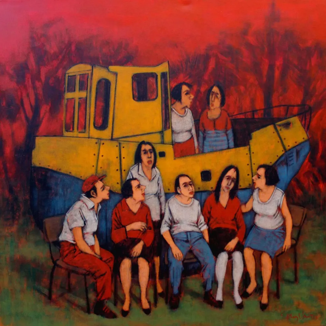 yakınlaştır "Açık alan" eseri ORHAN UMUT tarafından 2017 yılında 70x70 cm ölçülerinde Tuvale üzeri akrilik boya boya tekniği ile yapılmıştır.