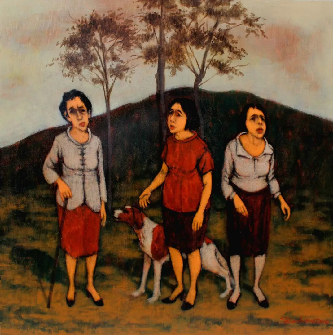 "Açık alan" eseri ORHAN UMUT tarafından 2017 yılında 70x70 cm ölçülerinde Tuvale üzeri akrilik boya boya tekniği ile yapılmıştır.