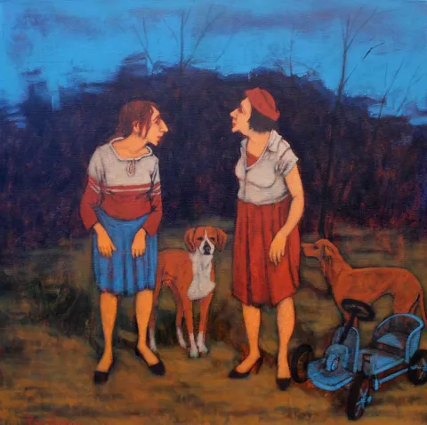 "Açık alan" eseri ORHAN UMUT tarafından 2017 yılında 70x70 cm ölçülerinde Tuvale üzeri akrilik boya boya tekniği ile yapılmıştır.