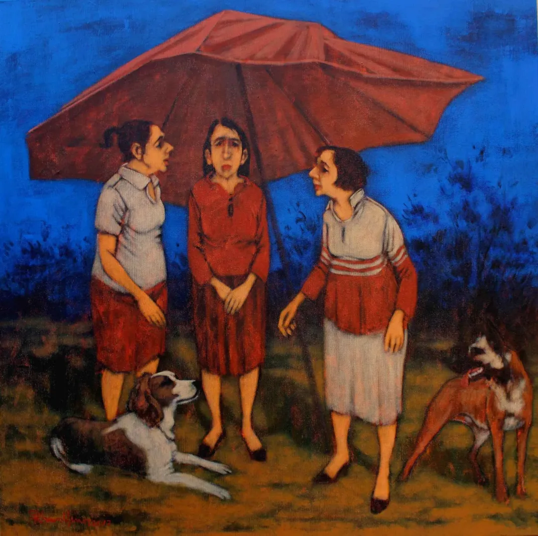 "Açık alan" eseri ORHAN UMUT tarafından 2017 yılında 70x70 cm ölçülerinde Tuvale üzeri akrilik boya boya tekniği ile yapılmıştır.