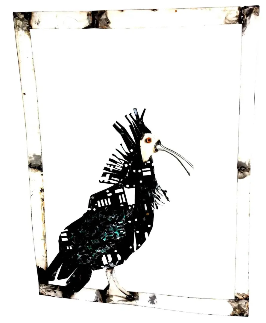 yakınlaştır "Kelaynak" eseri ASAF ERDEMLİ tarafından 80x60x6 cm ölçülerinde Hurda Metal, Kaynak tekniği ile yapılmıştır.