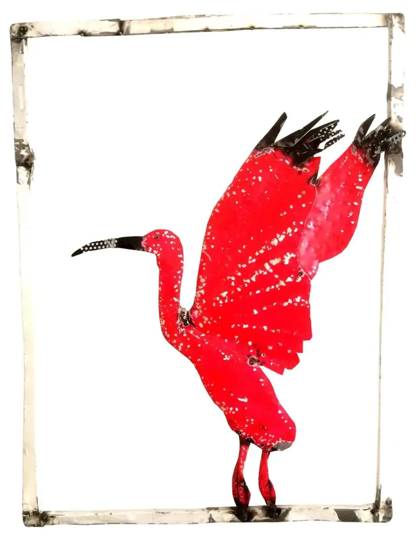 yakınlaştır "Flamingo" eseri ASAF ERDEMLİ tarafından 85x63x7 cm ölçülerinde Hurda Metal, Kaynak tekniği ile yapılmıştır.