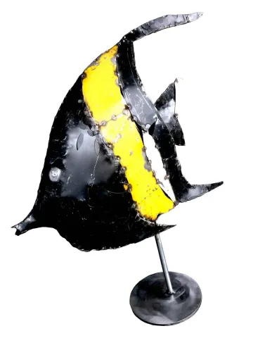 "Balık" eseri ASAF ERDEMLİ tarafından 65x55x15 cm ölçülerinde Hurda Metal, Kaynak tekniği ile yapılmıştır.