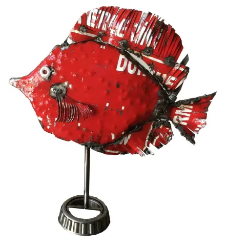 "Balık" eseri ASAF ERDEMLİ tarafından 35x30x10 cm ölçülerinde Hurda Metal, Kaynak tekniği ile yapılmıştır.