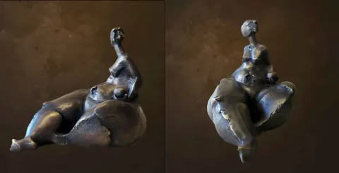 Bu eser AZİMET KARAMAN tarafından 2016 yılında 37x30x28 cm ölçülerinde Bronz tekniği ile yapılmıştır.