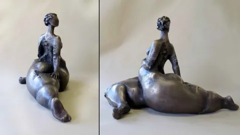 Bu eser AZİMET KARAMAN tarafından 2016 yılında 38x23x53 cm ölçülerinde Bronz tekniği ile yapılmıştır.