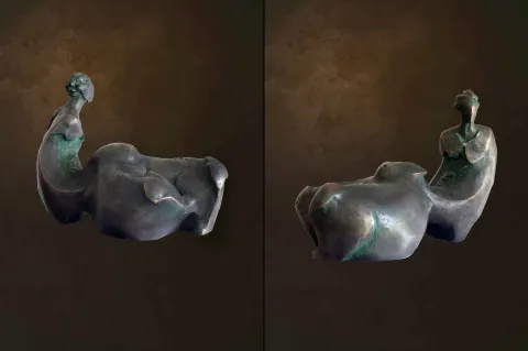 Bu eser AZİMET KARAMAN tarafından 2017 yılında 29x43x23 cm ölçülerinde Bronz tekniği ile yapılmıştır.