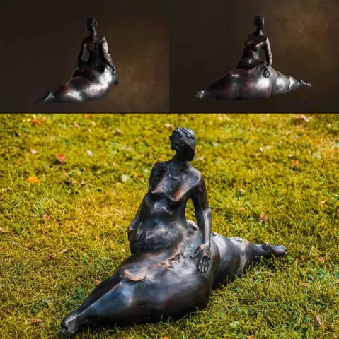 Bu eser AZİMET KARAMAN tarafından 2016 yılında 37x24x64 cm ölçülerinde Bronz tekniği ile yapılmıştır.