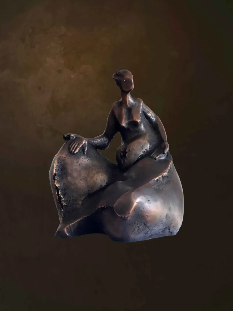 yakınlaştır "İsimsiz" eseri AZİMET KARAMAN tarafından 2017 yılında 31x29x27 cm ölçülerinde Bronz tekniği ile yapılmıştır.