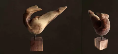 Bu eser AZİMET KARAMAN tarafından 2016 yılında 33x51x19 cm ölçülerinde Ahşap Yontma (Ceviz) tekniği ile yapılmıştır.