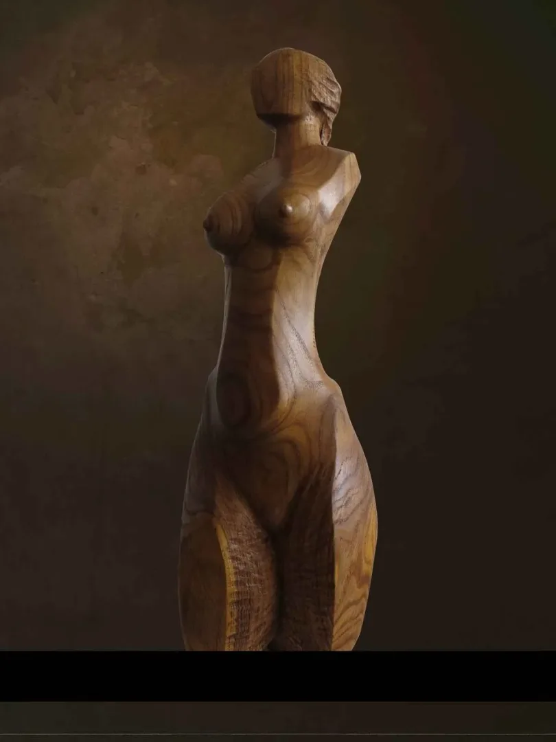 "İsimsiz" eseri AZİMET KARAMAN tarafından 2016 yılında 67x22x23 cm ölçülerinde Ahşap Yontma (Akasya) tekniği ile yapılmıştır.