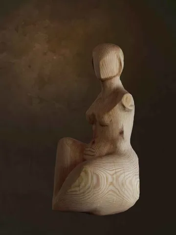 Bu eser AZİMET KARAMAN tarafından 2014 yılında 50x23x24 cm ölçülerinde Ahşap Yontma (Çam) tekniği ile yapılmıştır.