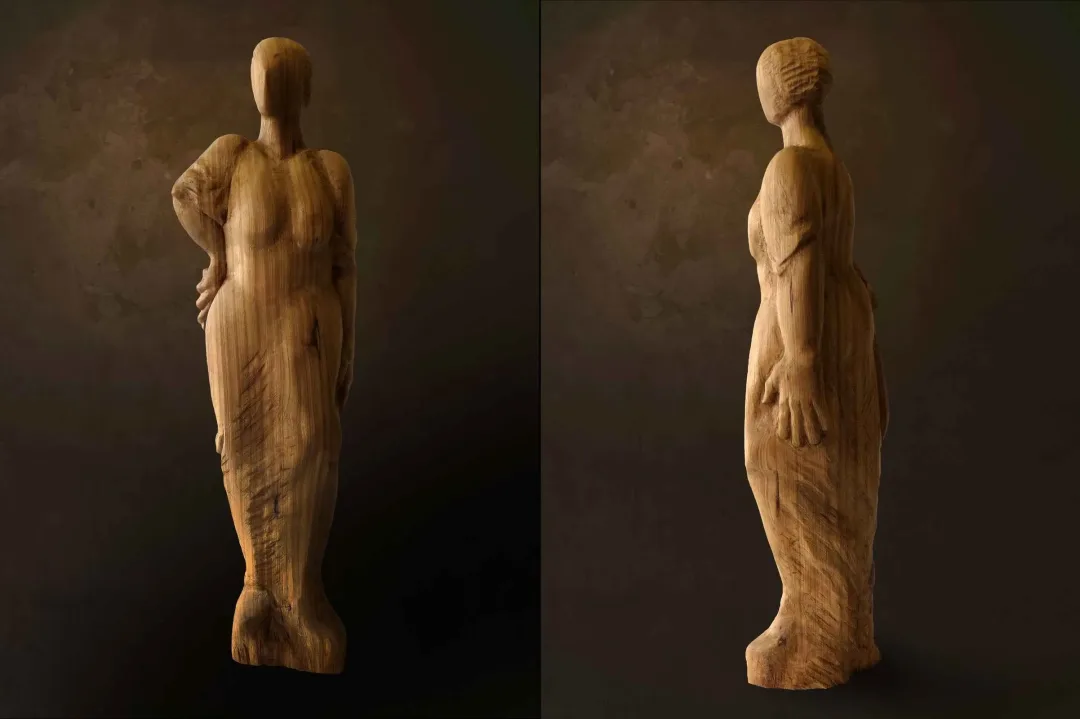 yakınlaştır "İsimsiz" eseri AZİMET KARAMAN tarafından 2014 yılında 98x29x18 cm ölçülerinde Ahşap Yontma (Akasya) tekniği ile yapılmıştır.