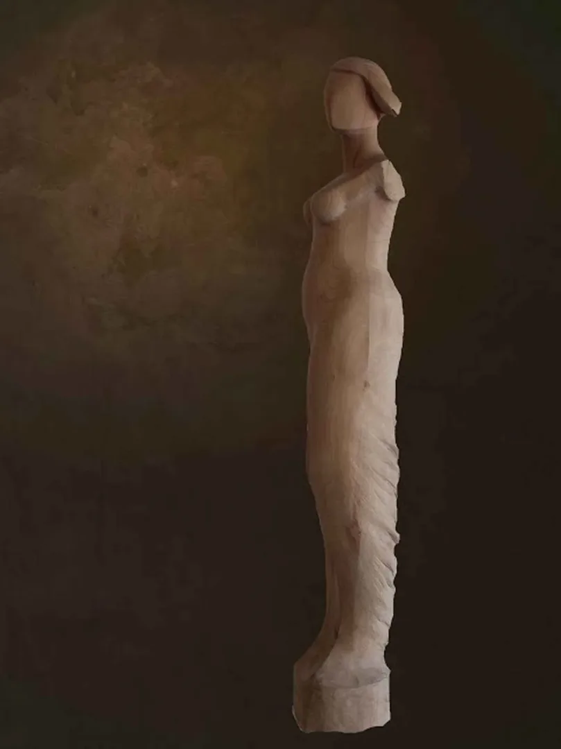 AZİMET KARAMAN — 2014 Bu eser AZİMET KARAMAN tarafından 2014 yılında 119x22x16 cm ölçülerinde Ahşap Yontma (Kayın) tekniği ile yapılmıştır.