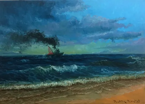 DEVRİM DEMİRAL — 2017 Bu eser DEVRİM DEMİRAL tarafından 2017 yılında 50x70 cm ölçülerinde Tuval üzeri yağlı boya tekniği ile yapılmıştır.