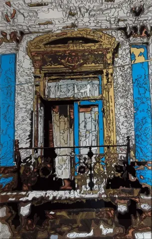 "Mavi" eseri EMRE LÜLE tarafından 2017 yılında 21x46 cm ölçülerinde Poliplastik tekniği ile yapılmıştır.